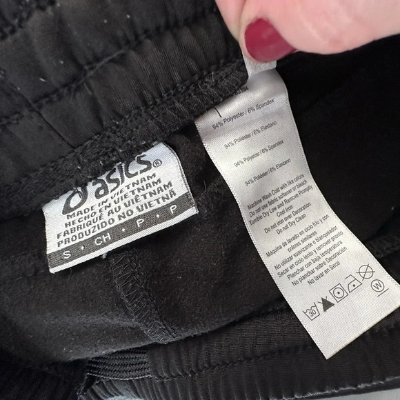 ASICS S athletic black joggers with zipper pockets - Picture 4 of 7